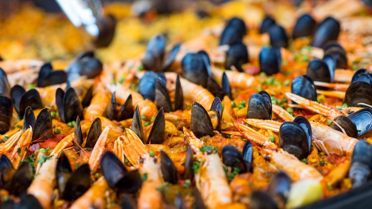 Close up of paella